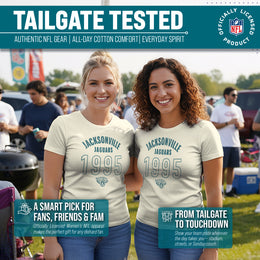 Jacksonville Jaguars NFL Womens Big Date Tag-Less T-Shirt - Natural