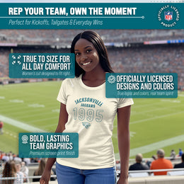 Jacksonville Jaguars NFL Womens Big Date Tag-Less T-Shirt - Natural