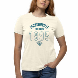 Jacksonville Jaguars NFL Womens Big Date Tag-Less T-Shirt - Natural