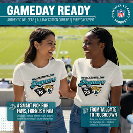 Jacksonville Jaguars NFL Womens Vintage Charm Tag-Less Soft T-Shirt - Birch