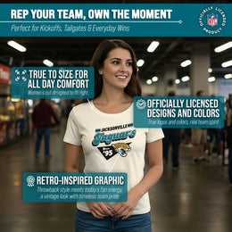 Jacksonville Jaguars NFL Womens Vintage Charm Tag-Less Soft T-Shirt - Birch
