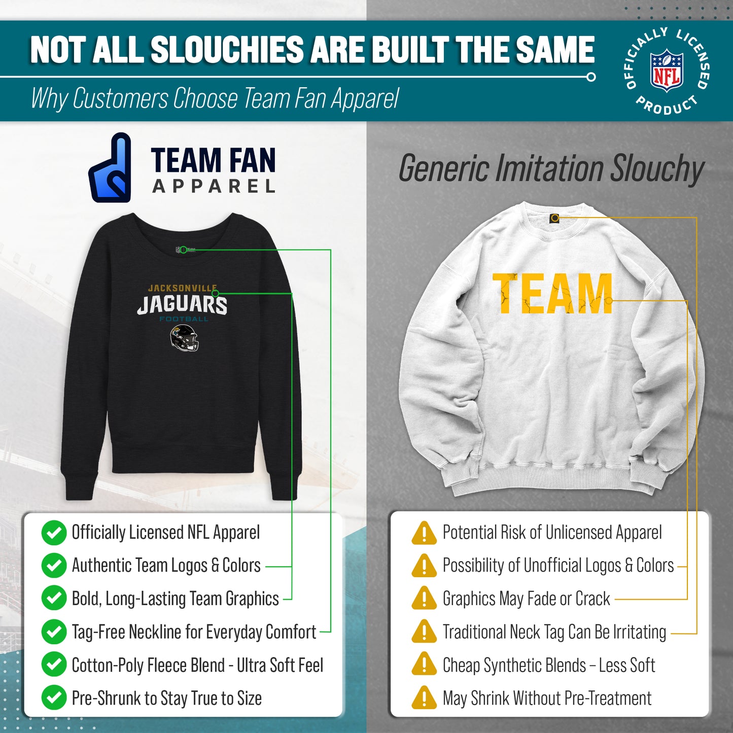 Jacksonville Jaguars NFL Womens Helmet French Terry Slouchy Top - Charcoal
