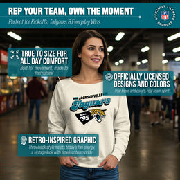 Jacksonville Jaguars NFL Womens Vintage Charm French Terry Slouchy Top - Birch