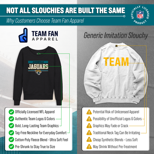 Jacksonville Jaguars NFL Womens Team Block French Terry Slouchy Top - Charcoal