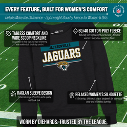 Jacksonville Jaguars NFL Womens Team Block French Terry Slouchy Top - Charcoal