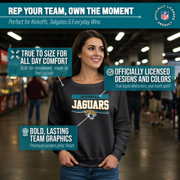 Jacksonville Jaguars NFL Womens Team Block French Terry Slouchy Top - Charcoal