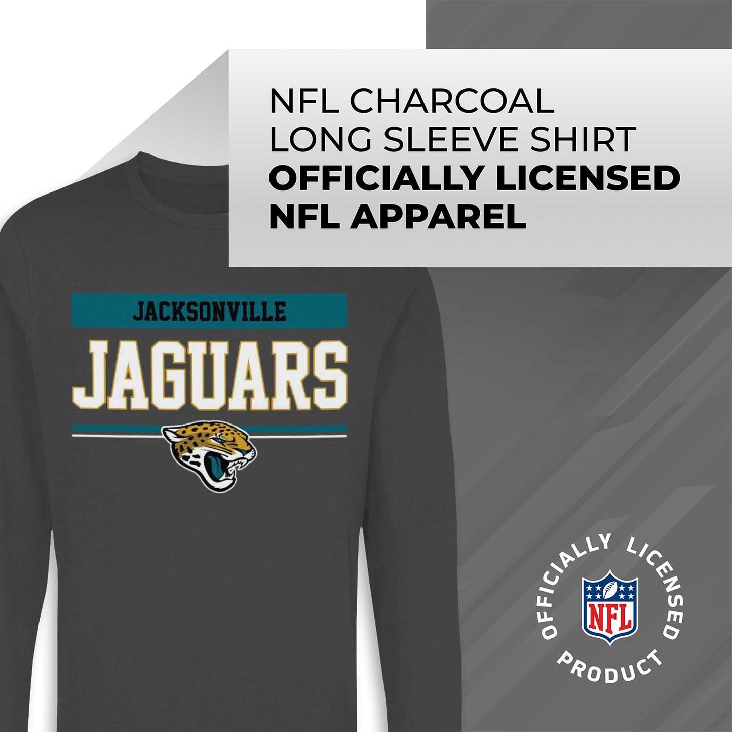 Jacksonville Jaguars NFL Adult Charcoal Long Sleeve T Shirt - Charcoal