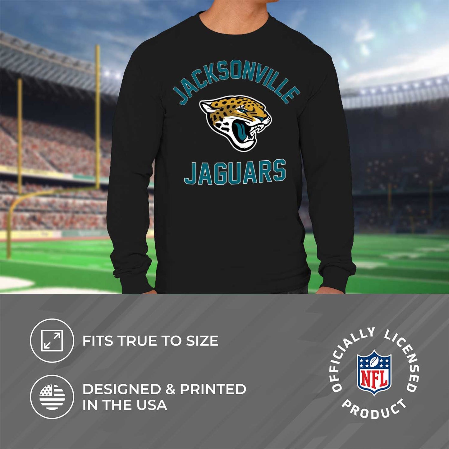 Jacksonville Jaguars NFL Gameday Adult Long Sleeve Shirt - Black