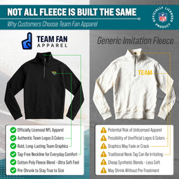Jacksonville Jaguars NFL Adult Unisex Team Logo Quarter Zip Pullover Sweatshirt - Black