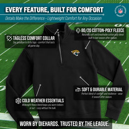 Jacksonville Jaguars NFL Adult Unisex Team Logo Quarter Zip Pullover Sweatshirt - Black