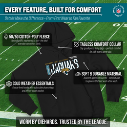 Jacksonville Jaguars NFL Adult Unisex Modern Endzone Soft Fleece Hooded Sweatshirt - Black