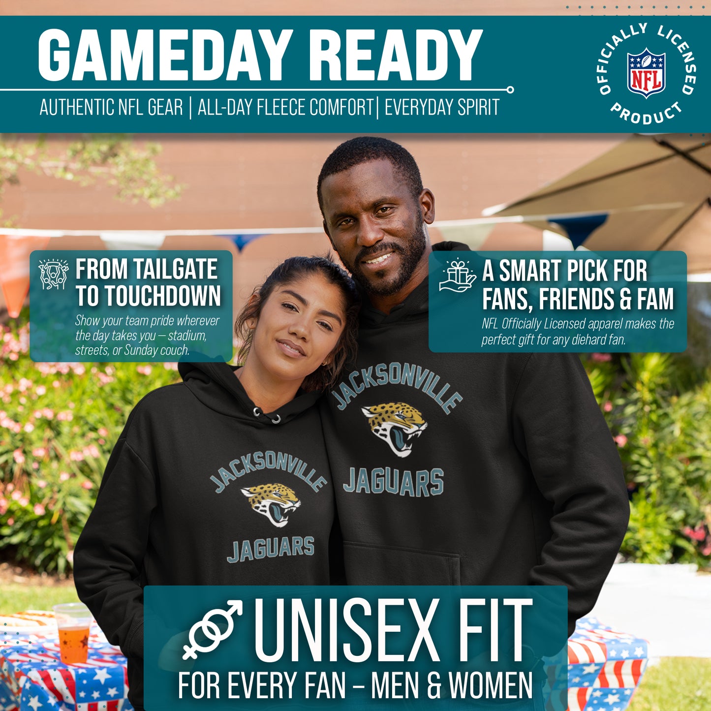Jacksonville Jaguars Team Fan Apparel NFL  Gameday Hoodie - Black