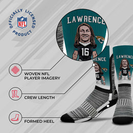 Jacksonville Jaguars FBF Original-  MVP V-Curve Mens Crew Socks Size Large - Teal