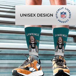 Jacksonville Jaguars NFL Youth V Curve MVP Trevor Lawrence Player Crew Socks - Teal