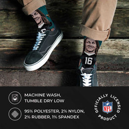 Jacksonville Jaguars FBF Original-  MVP V-Curve Mens Crew Socks Size Large - Teal