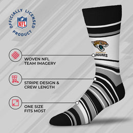 Jacksonville Jaguars NFL Adult Striped Dress Socks - Black