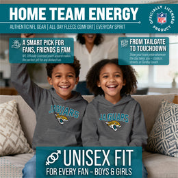 Jacksonville Jaguars NFL Youth Home Team Hoodie- Kids Hooded Sweatshirt - Sport Gray