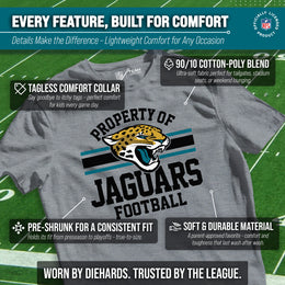 Jacksonville Jaguars NFL Youth Property Of Short Sleeve Lightweight T Shirt - Sport Gray