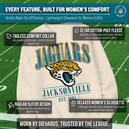 Jacksonville Jaguars Womens NFL Starstruck Crewneck Pullover - Cream