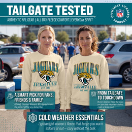 Jacksonville Jaguars Womens NFL Starstruck Crewneck Pullover - Cream