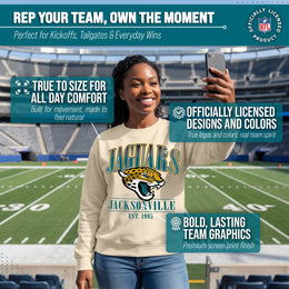 Jacksonville Jaguars Womens NFL Starstruck Crewneck Pullover - Cream