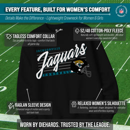 Jacksonville Jaguars Womens NFL Scrimmage Line Crewneck Pullover - Black