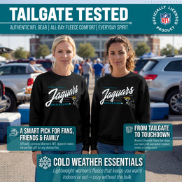 Jacksonville Jaguars Womens NFL Scrimmage Line Crewneck Pullover - Black