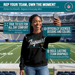 Jacksonville Jaguars Womens NFL Scrimmage Line Crewneck Pullover - Black