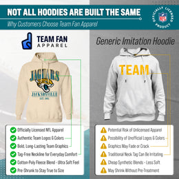 Jacksonville Jaguars Team Fan Apparel NFL Women's  Starstruck Fleece Pullover Hoodie - Cream