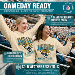 Jacksonville Jaguars Team Fan Apparel NFL Women's  Starstruck Fleece Pullover Hoodie - Cream