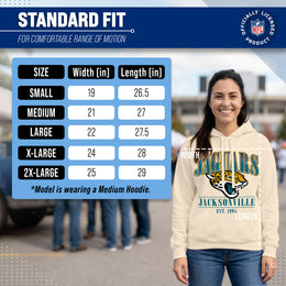 Jacksonville Jaguars Team Fan Apparel NFL Women's  Starstruck Fleece Pullover Hoodie - Cream