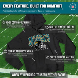 Jacksonville Jaguars NFL Adult Unisex All Star Soft Fleece Hooded Sweatshirt - Black Heather