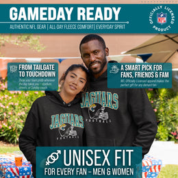 Jacksonville Jaguars NFL Adult Unisex All Star Soft Fleece Hooded Sweatshirt - Black Heather