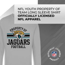 Jacksonville Jaguars NFL Youth Property Of Crew Sweatshirt - Sport Gray