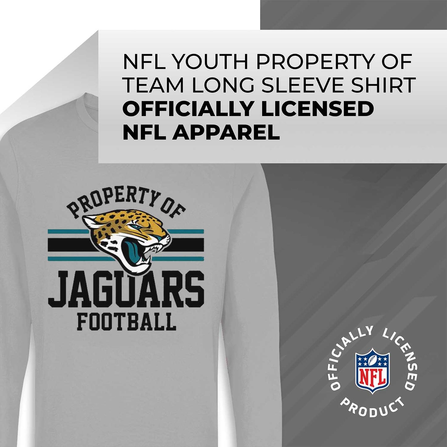 Jacksonville Jaguars NFL Youth Property Of Crew Sweatshirt - Sport Gray