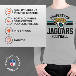 Jacksonville Jaguars NFL Youth Property Of Long Sleeve Lightweight T Shirt - Sport Gray