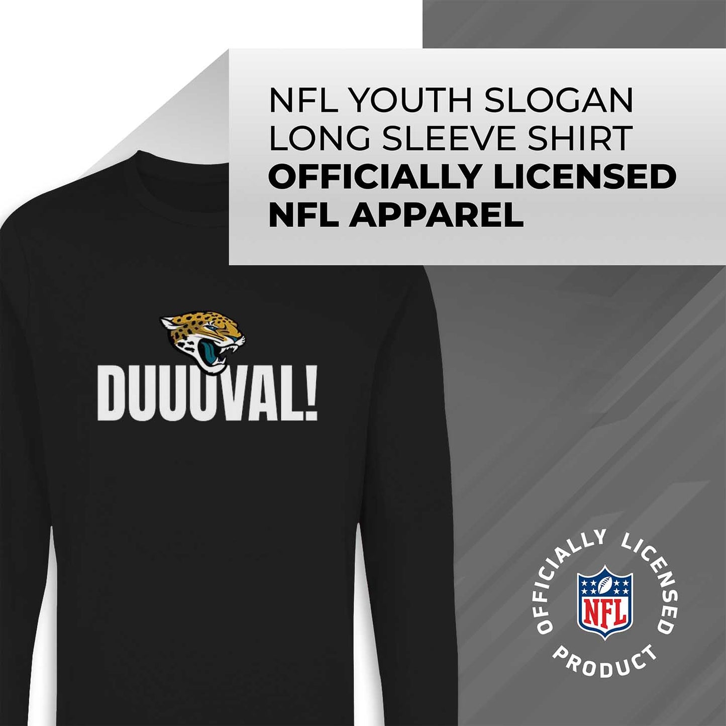 Jacksonville Jaguars NFL Youth Team Slogan Long Sleeve Shirt  - Black