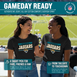 Jacksonville Jaguars NFL Women's Team Block Charcoal Tagless T-Shirt - Charcoal