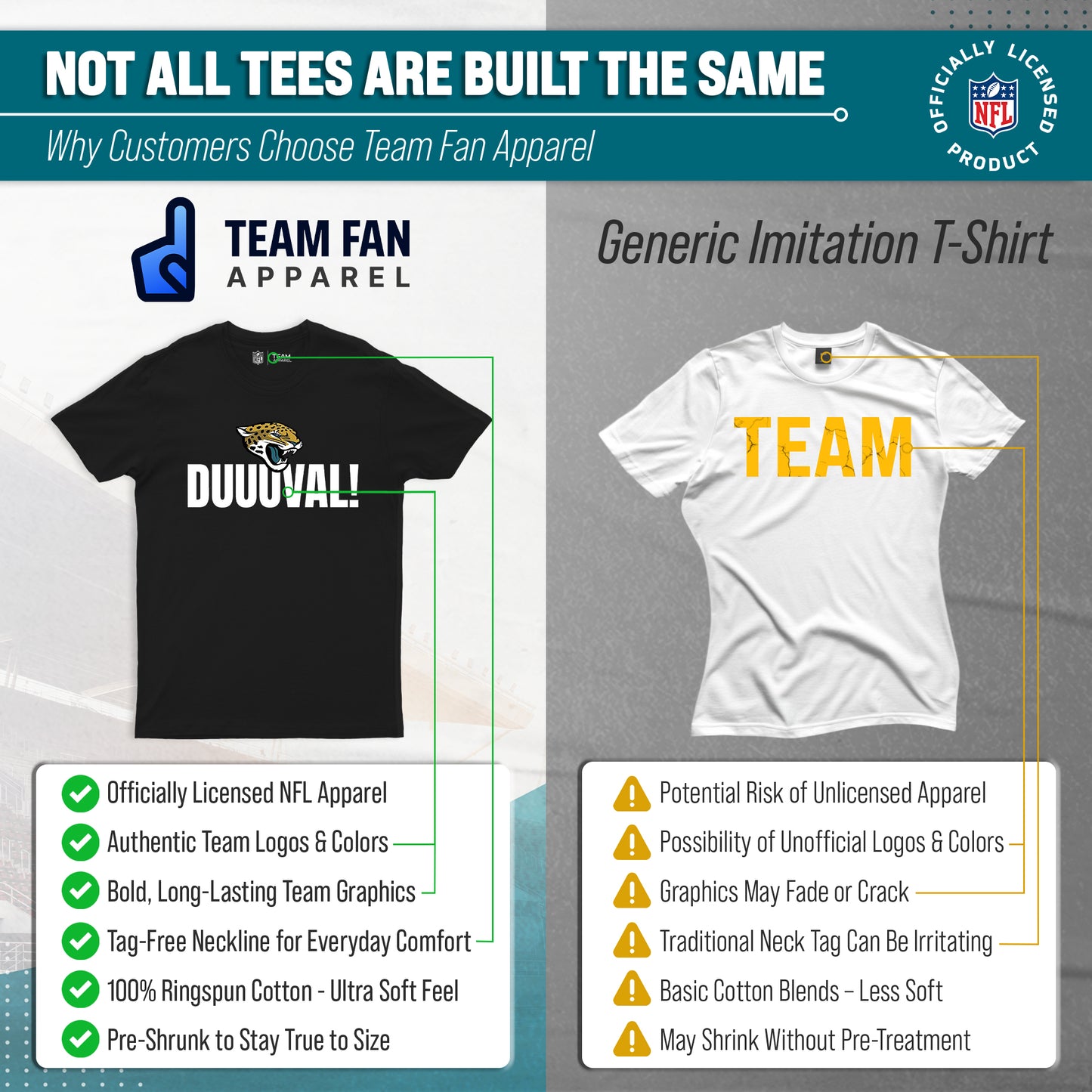 Jacksonville Jaguars NFL Adult Team Slogan Unisex T-Shirt - Black