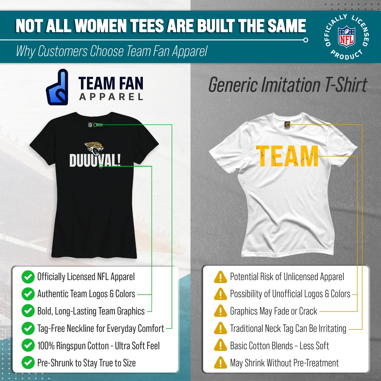 Jacksonville Jaguars NFL Womens Team Slogan Short Sleeve Tshirt - Black