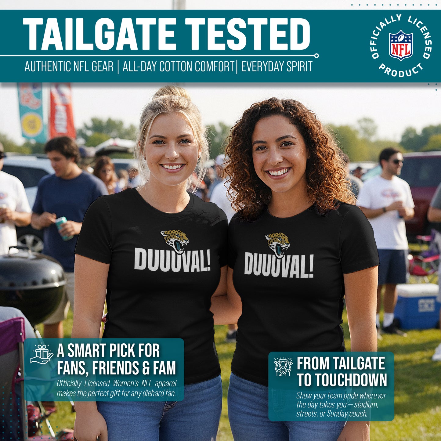 Jacksonville Jaguars NFL Womens Team Slogan Short Sleeve Tshirt - Black