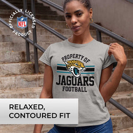 Jacksonville Jaguars NFL Women's Property Of Lightweight Plus Size T-Shirt - Sport Gray