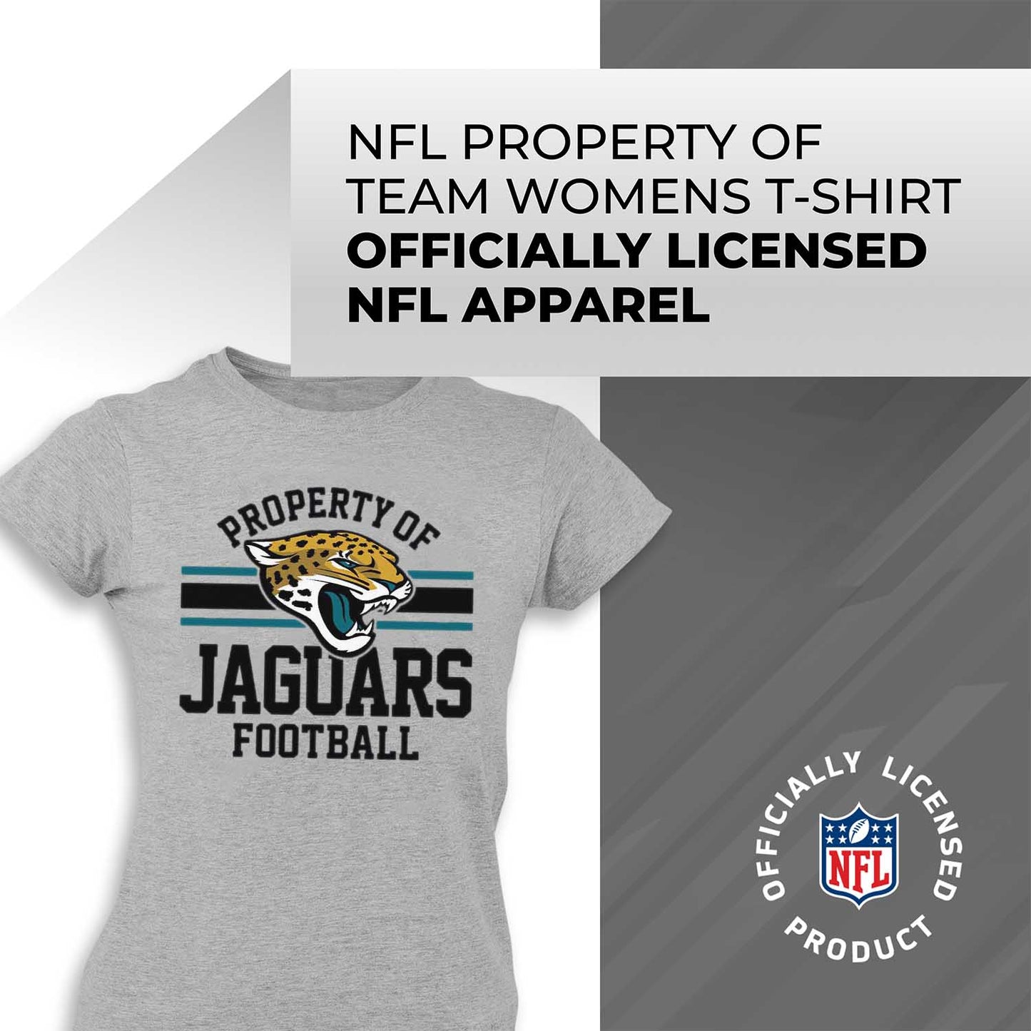 Jacksonville Jaguars NFL Women's Property Of Lightweight Plus Size T-Shirt - Sport Gray