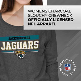 Jacksonville Jaguars NFL Womens Team Block French Terry Slouchy Top - Charcoal