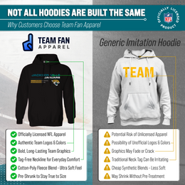 Jacksonville Jaguars Adult NFL Speed Stat Sheet Fleece Hooded Sweatshirt - Black