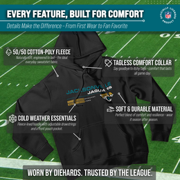 Jacksonville Jaguars Adult NFL Speed Stat Sheet Fleece Hooded Sweatshirt - Black