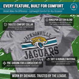 Jacksonville Jaguars NFL Adult Short Sleeve Team Stripe Tee - Sport Gray