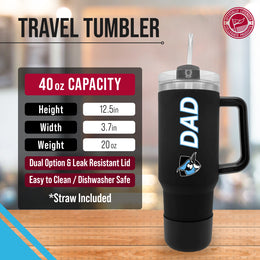 Johns Hopkins Blue Jays Collegiate 40oz Stainless Steel Travel Tumbler with Handle for Dad - Black