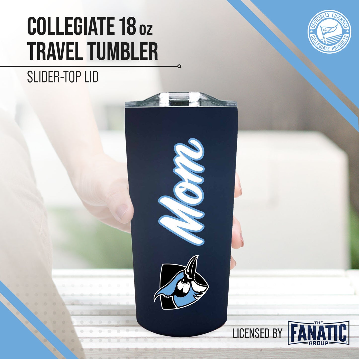 Johns Hopkins Blue Jays NCAA Stainless Steel Travel Tumbler for Mom - Navy