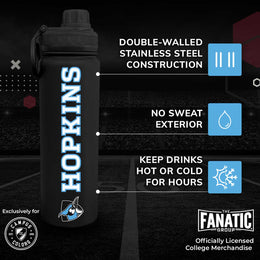 Johns Hopkins Blue Jays NCAA Stainless Steel Water Bottle - Black